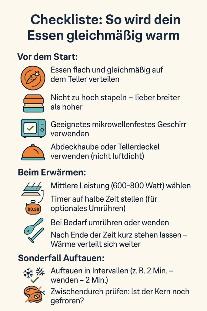 Mikrowelle ohne Drehteller Checkliste